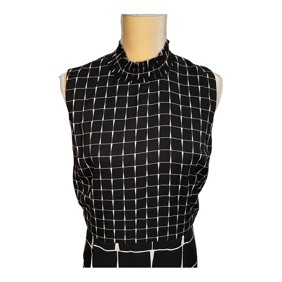 WHO WHAT WEAR Black Printed High Neck A-line Dress Size XL - Picture 7 of 11